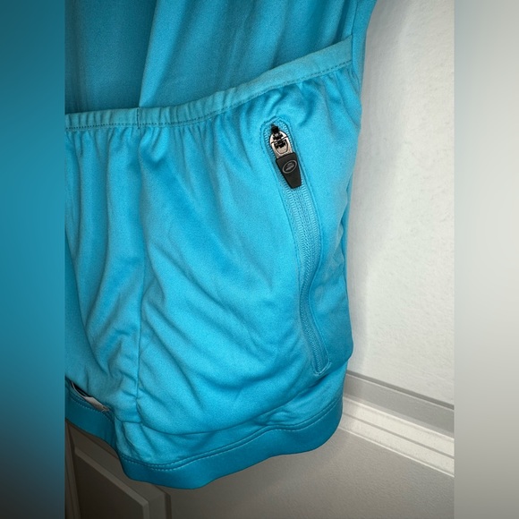 PERFORMANCE Elite Cycling Jersey Size M Blue White Short Sleeves Pockets - Picture 8 of 9